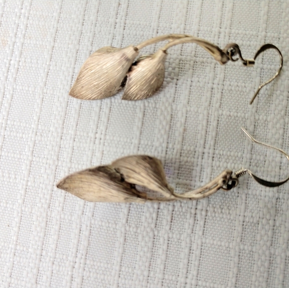 Dangle Earrings Amethyst Silver Floral Purple Pearl - Picture 3 of 7